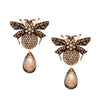 Azaara Vintage Smoky Topaz Drop Bumble Bee Earrings