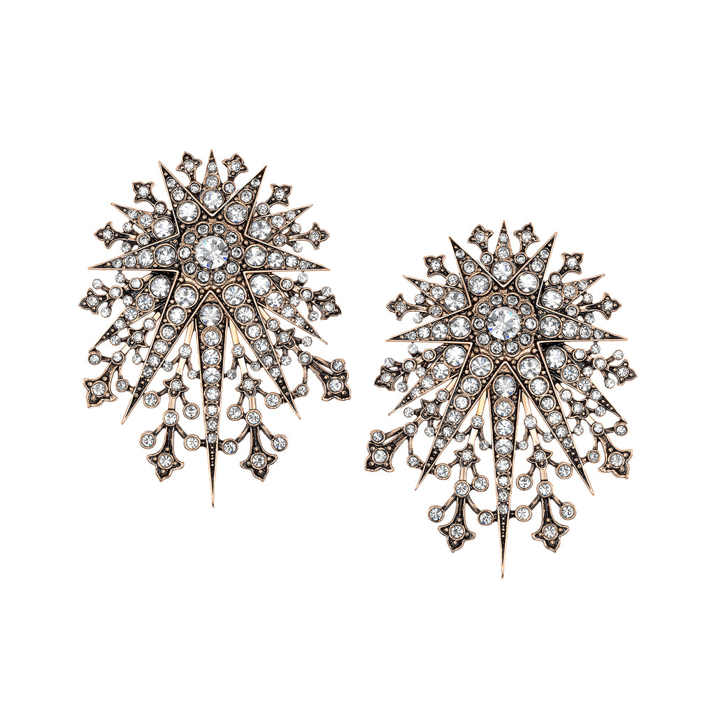 Vintage Celestial Starburst Stud Earrings