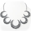 Vintage Silver Plate Celestial Crescent Moon Necklace