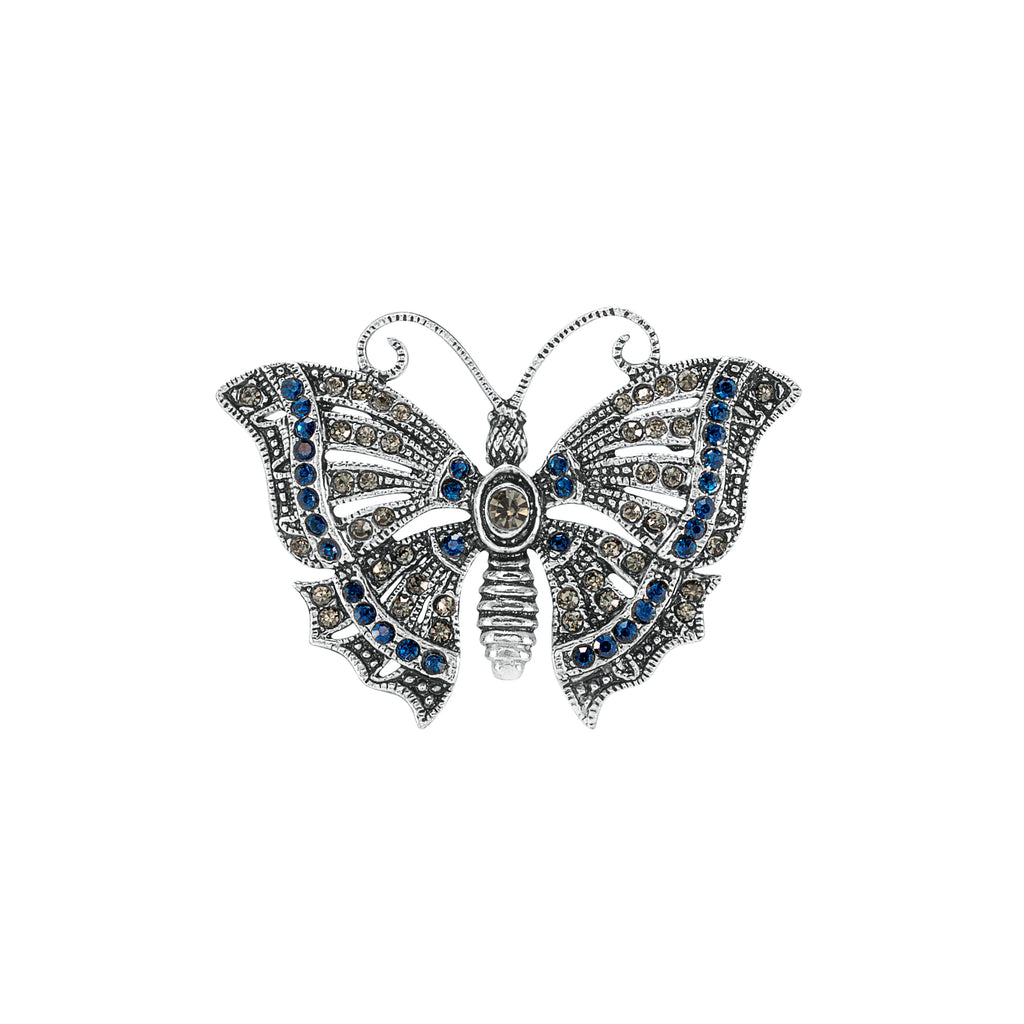 Vintage Silver Plate Butterfly Brooch