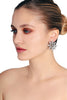Vintage Silver Plate Trianon Starburst Clip On Stud Earrings