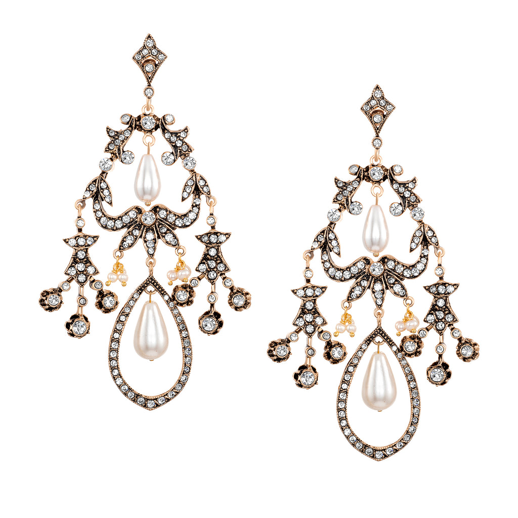 Vintage Reign Earrings with Pearl