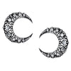 Vintage Silver Plate Celestial Crescent Moon Stud Earrings