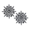 Vintage Silver Plate Trianon Starburst Clip On Stud Earrings
