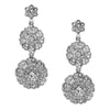 Vintage Silver Plate Double Floral Earrings