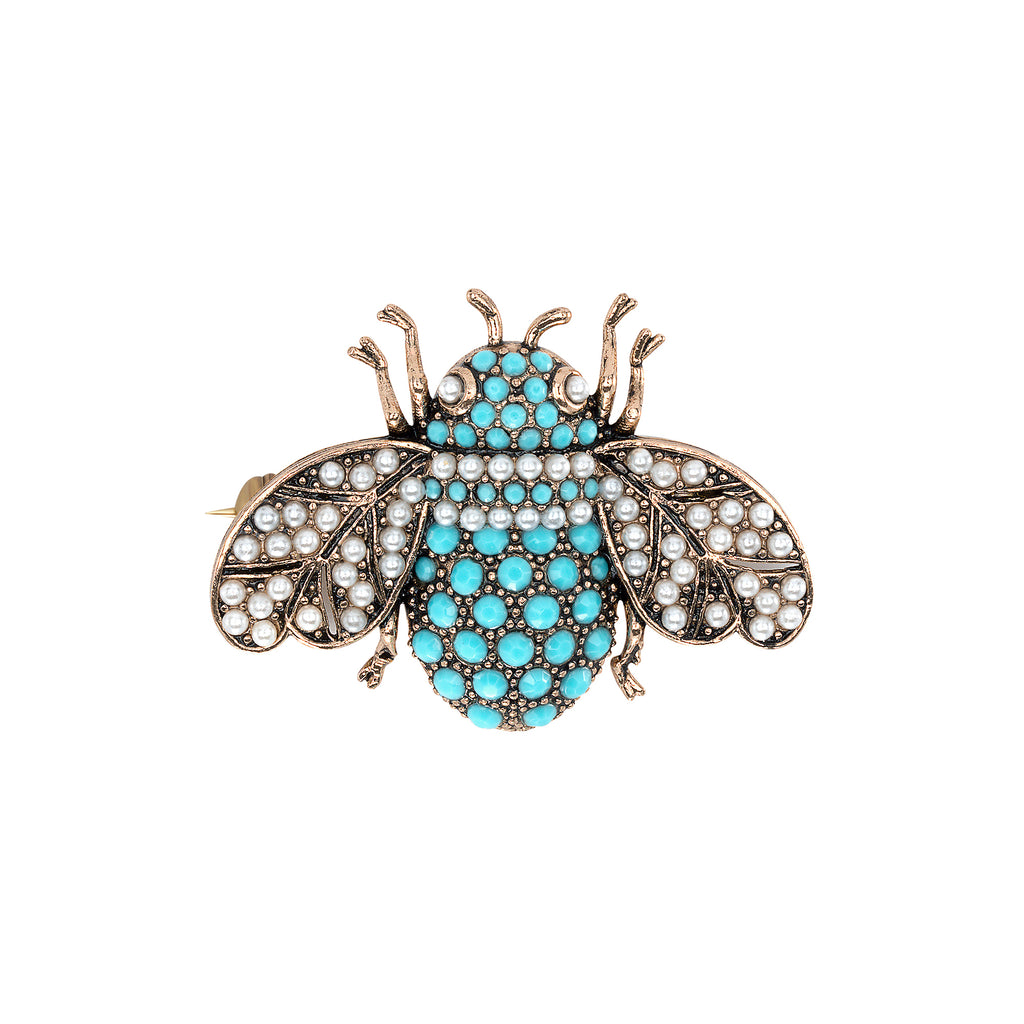 Vintage Turquoise Critter Brooch